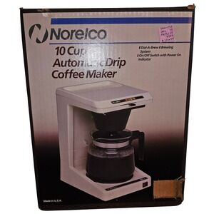 Vintage 80s 90s Norelco 10 Cup Auto Drip Coffee Maker Dial-A-Brew II HB 5185